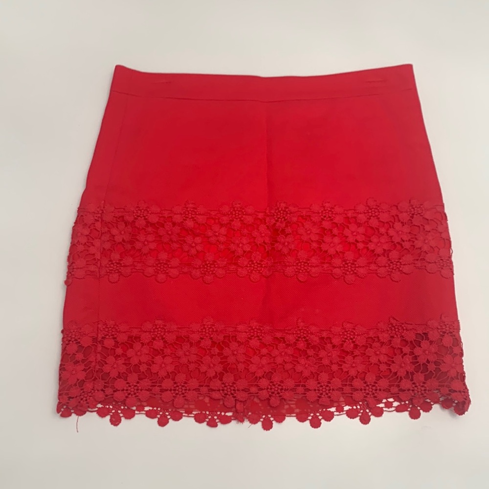 J. Crew Coral Lace Skirt